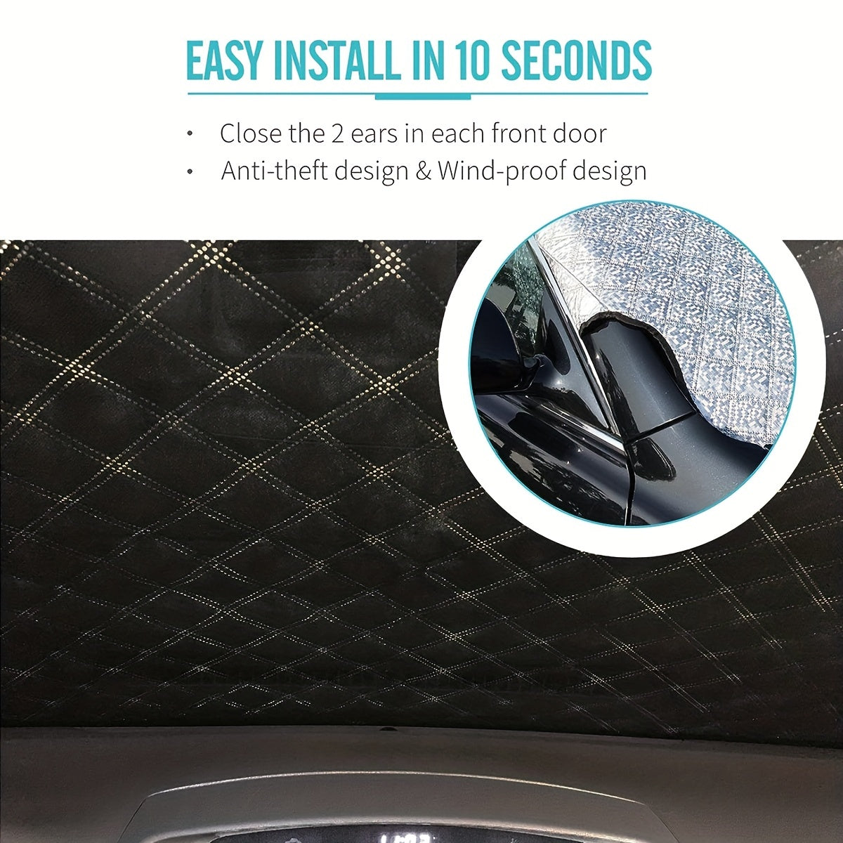Large Thick Car Windshield Snow Cover 4-Layer Protection Anti-Freeze Ice Removal