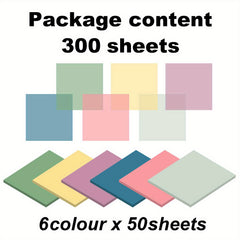 6 Packs Transparent Sticky Note Pads Bright Colors