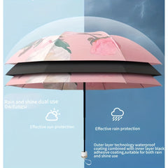 Floral Sunshade Double Layer Umbrella Rain Or Shine Dual use Umbrella