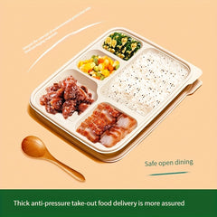 10pcs 1500ml Disposable Square Fast Food Lunch Box Biodegradable