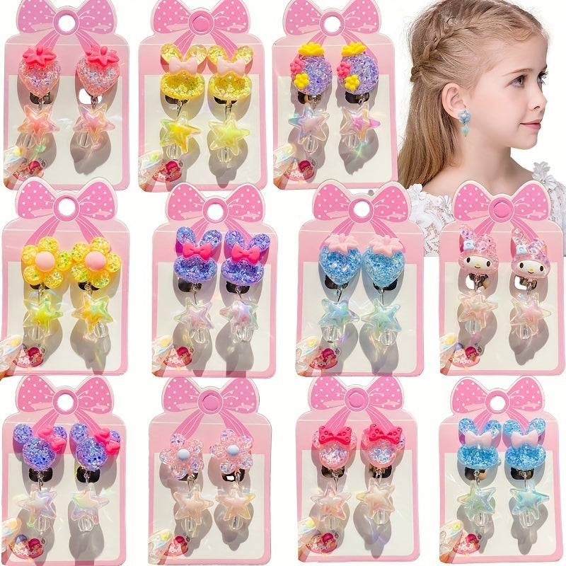 Cartoon Resin Star Pendant Ear Cuff for Party Girls