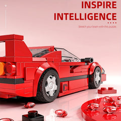 322pcs Red Sports Car Model Building Kit ABS Manual Dustproof Display Box Age 6