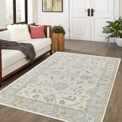 Bohemian Floral Area Rug Non-slip Soft Floor Mat Vintage Washable