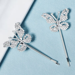 Butterfly Crystal Bridal Hair Accessories Wedding Rhinestones Hair Clips