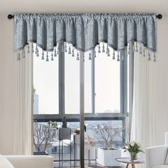 European Style Chenille Window Valance with Tassels - Soft and Stylish Wave