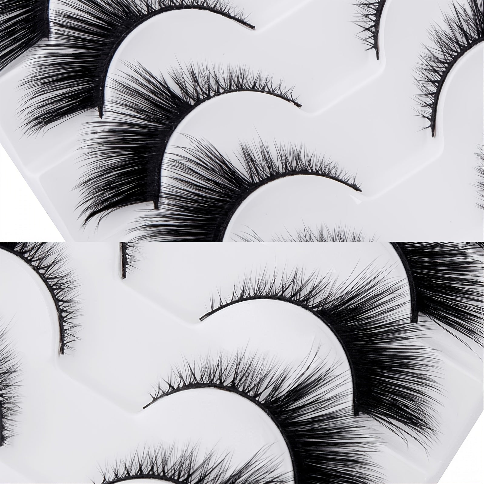 6 Pairs 3D Mink False Eyelashes Fox Eye Cat Eye Look