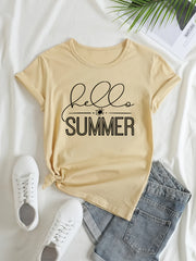 Summer Graphic Sports Round Neck T Shirt for Workout and Casual Wear