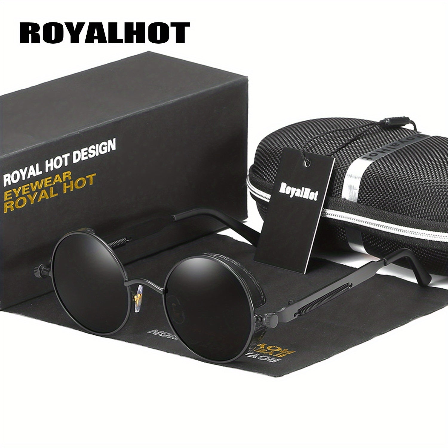 RoyalHot Men's Polarized Round Frame Vintage Sunglasses