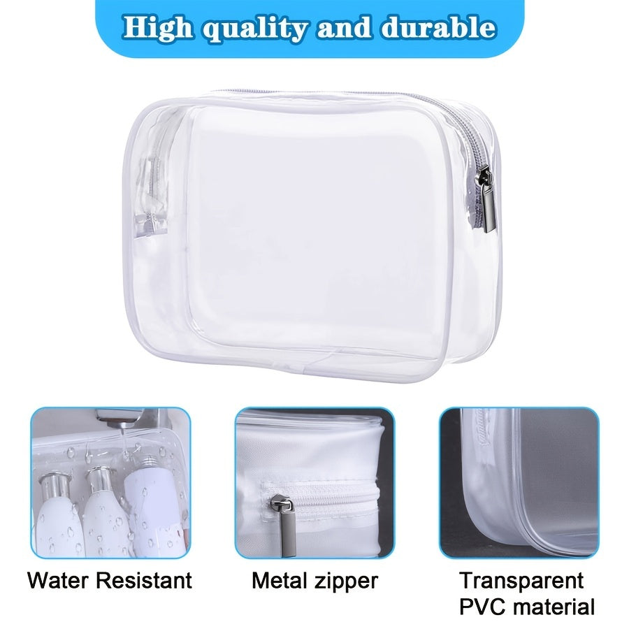 4pcs Clear Travel Toiletry Bags - Waterproof Makeup Organizers