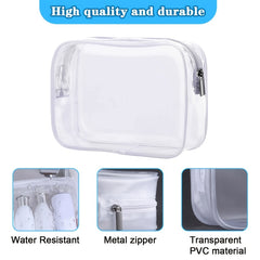 4pcs Clear Travel Toiletry Bags - Waterproof Makeup Organizers