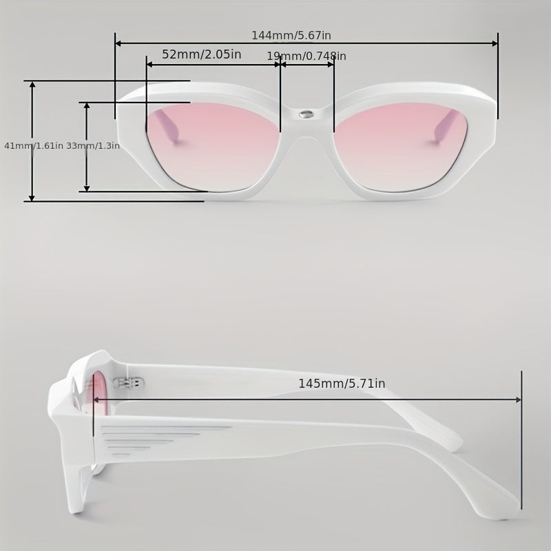 Y2K Cat Eye Sunglasses UV400 Sun Shades with Case & Cloth