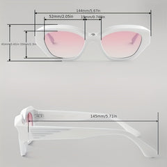 Y2K Cat Eye Sunglasses UV400 Sun Shades with Case & Cloth