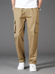 Men's High Waist Cargo Pants Workout Casual Pants With Pockets