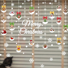 Santa Claus Snowflake Wall Sticker Home Decoration 30x80CM