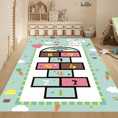 Hopscotch Rug Carpet Fluffy Faux Wool Area Rugs