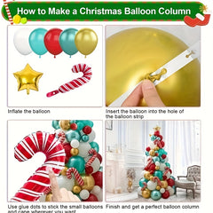 Pink Christmas Balloon Tree Ink Green Christmas Tree