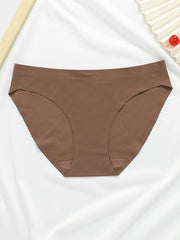 6 Pcs Seamless Hipster Bikini Panties Solid Medium Stretch Women's Underwear