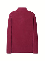 Men's Stand Collar Fleece Jacket Zipper Coat