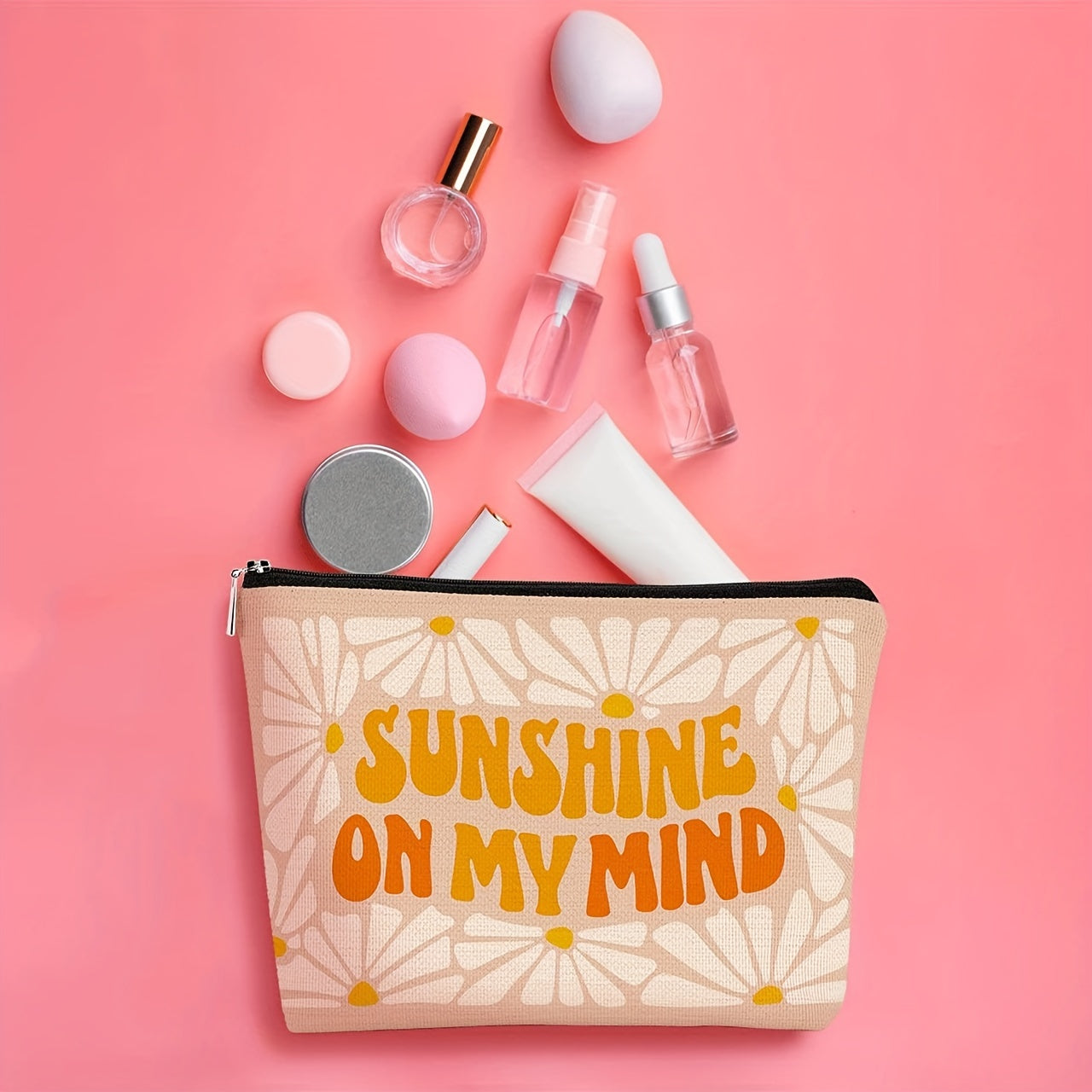 Bohemian Sunshine Cosmetic Bag Travel Wash Bag Gift Idea for Sisters
