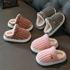 Cozy Fleece House Shoes For Girls - Slip On Indoor Walking Shoes