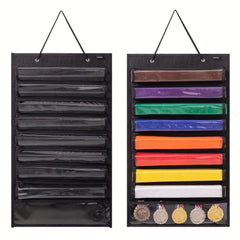 1pc Martial Arts & Taekwondo Belts Organizer - Holds 8 Belts & 5 Medals