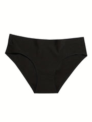 6pcs Seamless Solid Briefs Stretchy Panties Women's Lingerie