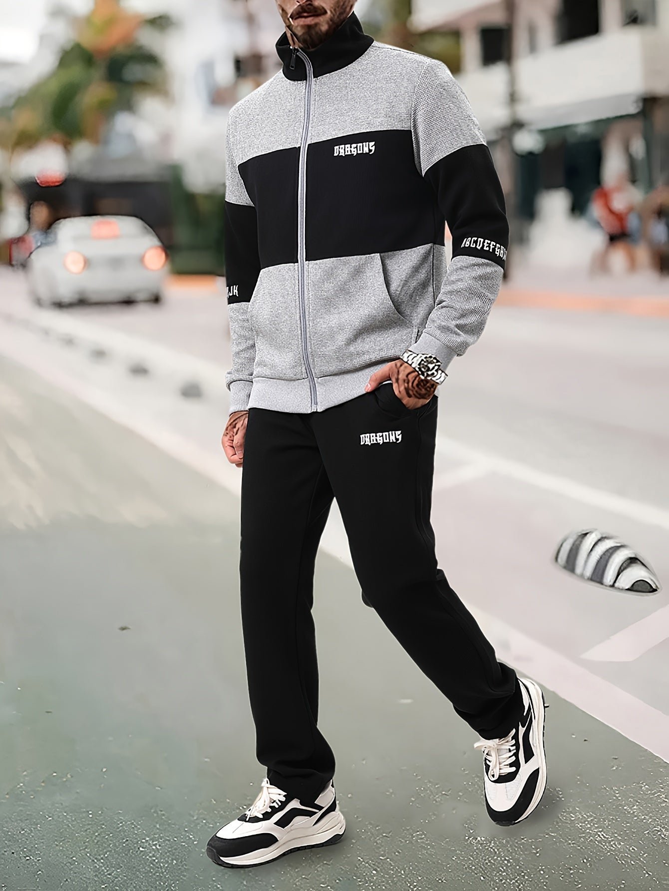 Men's Casual Jacket and Sweatpants Set for Spring Autumn