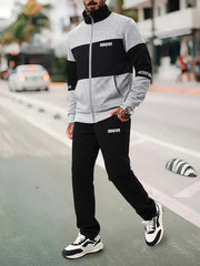 Men's Casual Jacket and Sweatpants Set for Spring Autumn
