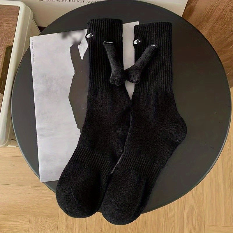 2pair Mid Tube Socks w/ Magnetic Suction for Couple