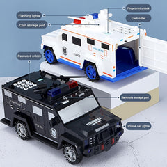 Kids Electronic Piggy Bank Armored Car with Light Password ATM Bank