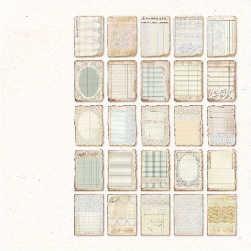 50pcs Vintage Stationery Plants Paper Collage Material