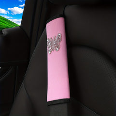 Pink Butterfly Car Seat Belt Shoulder Cover