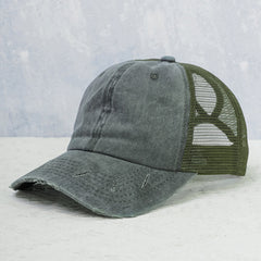 Ponytail Distressed Baseball Cap Vintage Dad Hat