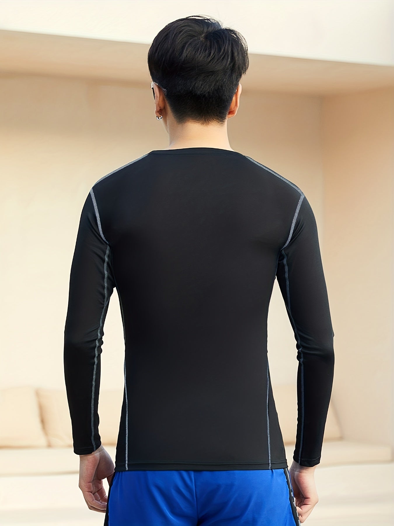 Men's Fitness Long Sleeve T shirt High Elastic Quick Dry Top