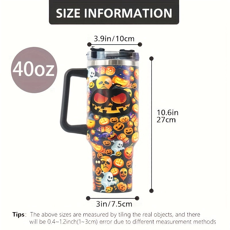 Aeyeele 40oz Pumpkin Series Water Bottle Portable Insulated Cup