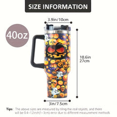 Aeyeele 40oz Pumpkin Series Water Bottle Portable Insulated Cup