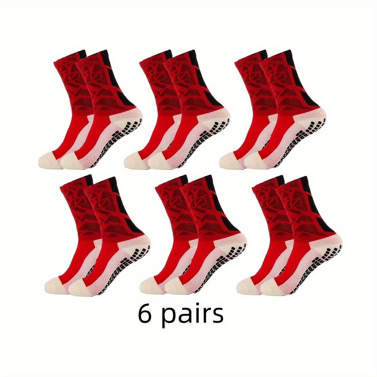 6 Pairs Men's Mid Crew Sport Socks Sweat-absorbing Comfy Breathable Socks