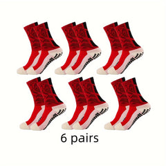6 Pairs Men's Mid Crew Sport Socks Sweat-absorbing Comfy Breathable Socks