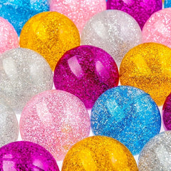 18pcs Glitter Bouncy Balls - Colorful Party Favors Toys Games Prizes