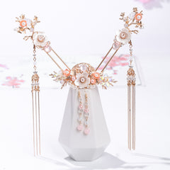Faux Pearl Crystal Hairpin Earring Set Vintage Wedding Bridal Hair Accessories