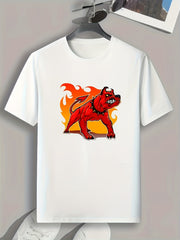 Dog Pattern Print Men's Sports T-shirt for Fitness Activities