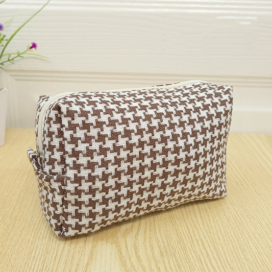 Large Capacity Canvas Cosmetic Bag with Coin Purse