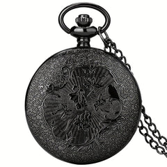 Vintage Bronze Spider Web Pocket Watch Student Retro Chain