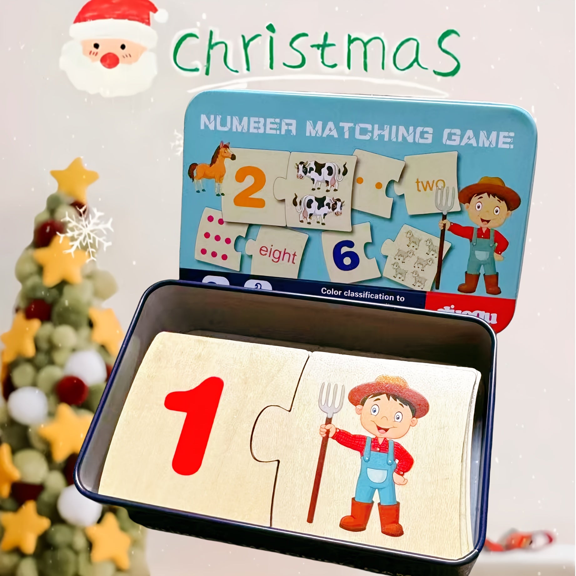Wooden Number Matching Puzzle Educational Toy Set for Youngsters