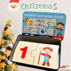 Wooden Number Matching Puzzle Educational Toy Set for Youngsters