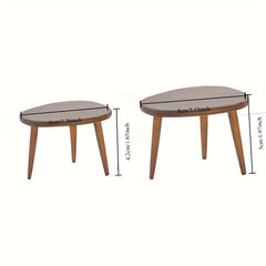 1/12 Dollhouse Wooden Furniture Triangular Coffee Table and Computer Desk Set