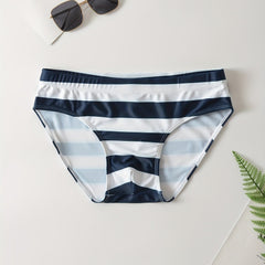 Men's Stripe Drawstring Triangle Briefs Swim Shorts