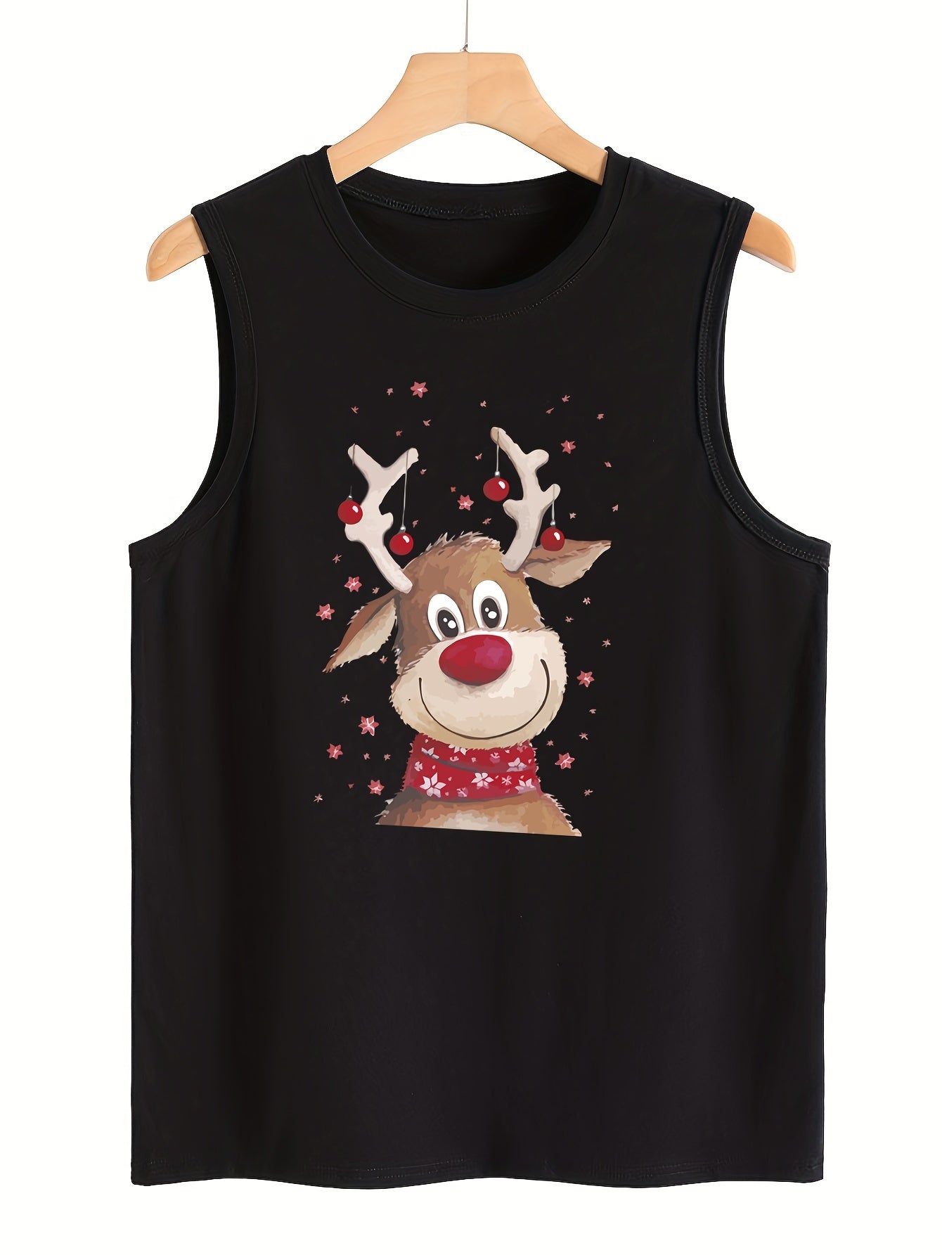 Christmas Deer Print Sleeveless Sports Vest Women's Activewear