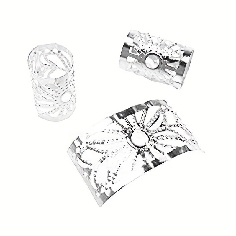 100pcs Beads Hair Braid Clips Hair Braiding Metal Cuffs Decoration
