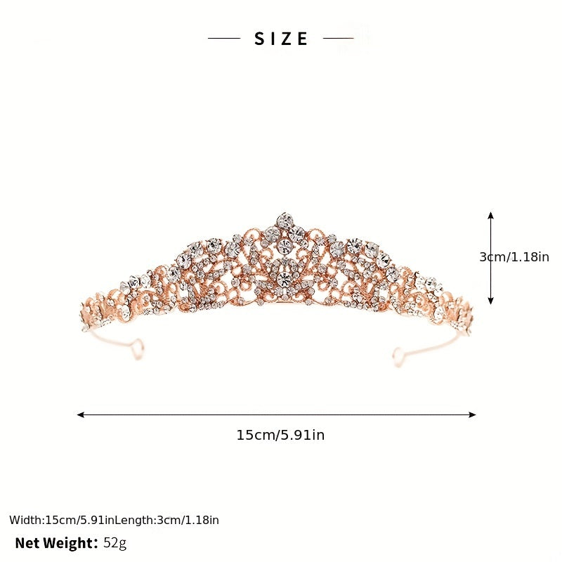 Bridal Rhinestone Headband Crown Hair Accessories Tiara Headdress